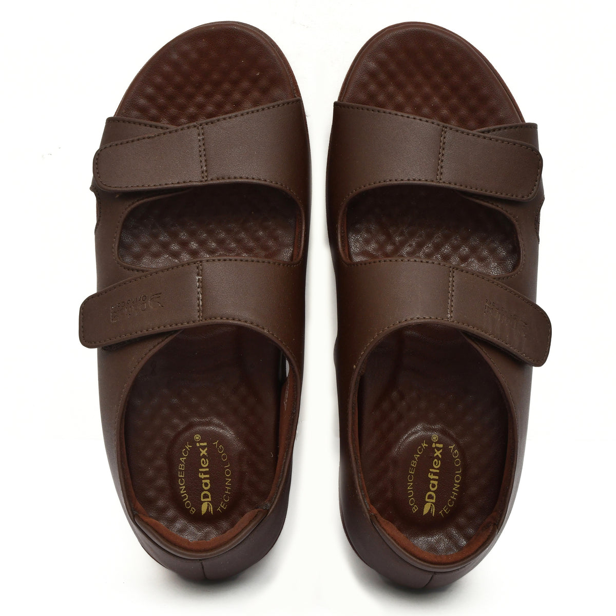 Daflexi Men’s Orthopedic Diabetic Sandals Black | Comfortable Velcro Dual Strap Adjustable Footwear