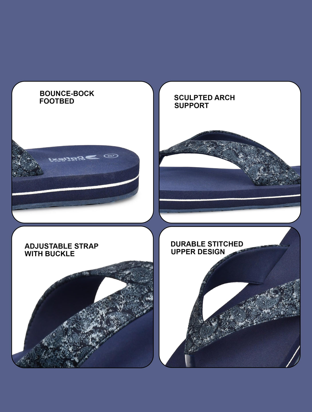 Daflexi Women’s Floral Strap Slippers – Anti-Skid Lightweight Flip Flops| 521