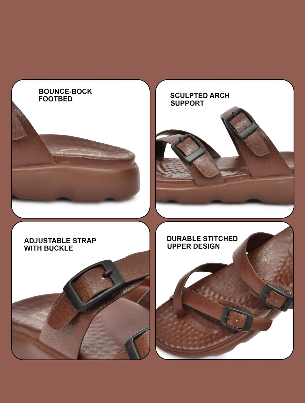 Daflexi Women’s Buckle Strap Comfort Slippers | Lightweight and Adjustable with Anti-Slip Sole | 9107