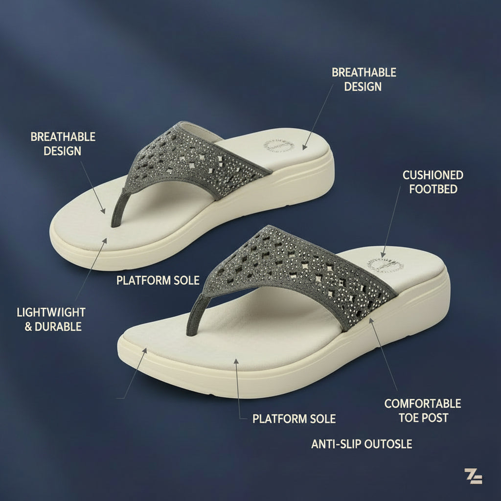 Daflexi Women's Soft Cushioned Orthopedic Wedges | Premium Comfort with Anti Skid Sole