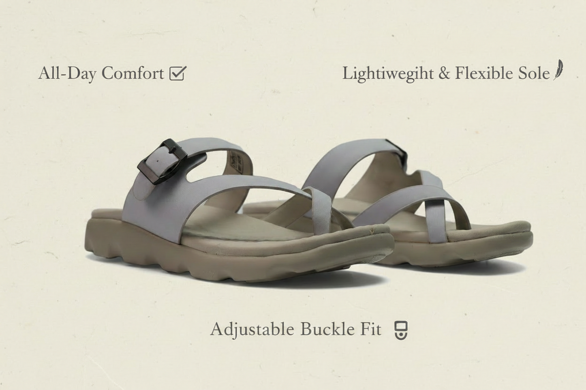 Daflexi Adjustable Strap Comfort Sandals for Women| Lightweight Cushioned Everyday Wear| 9101