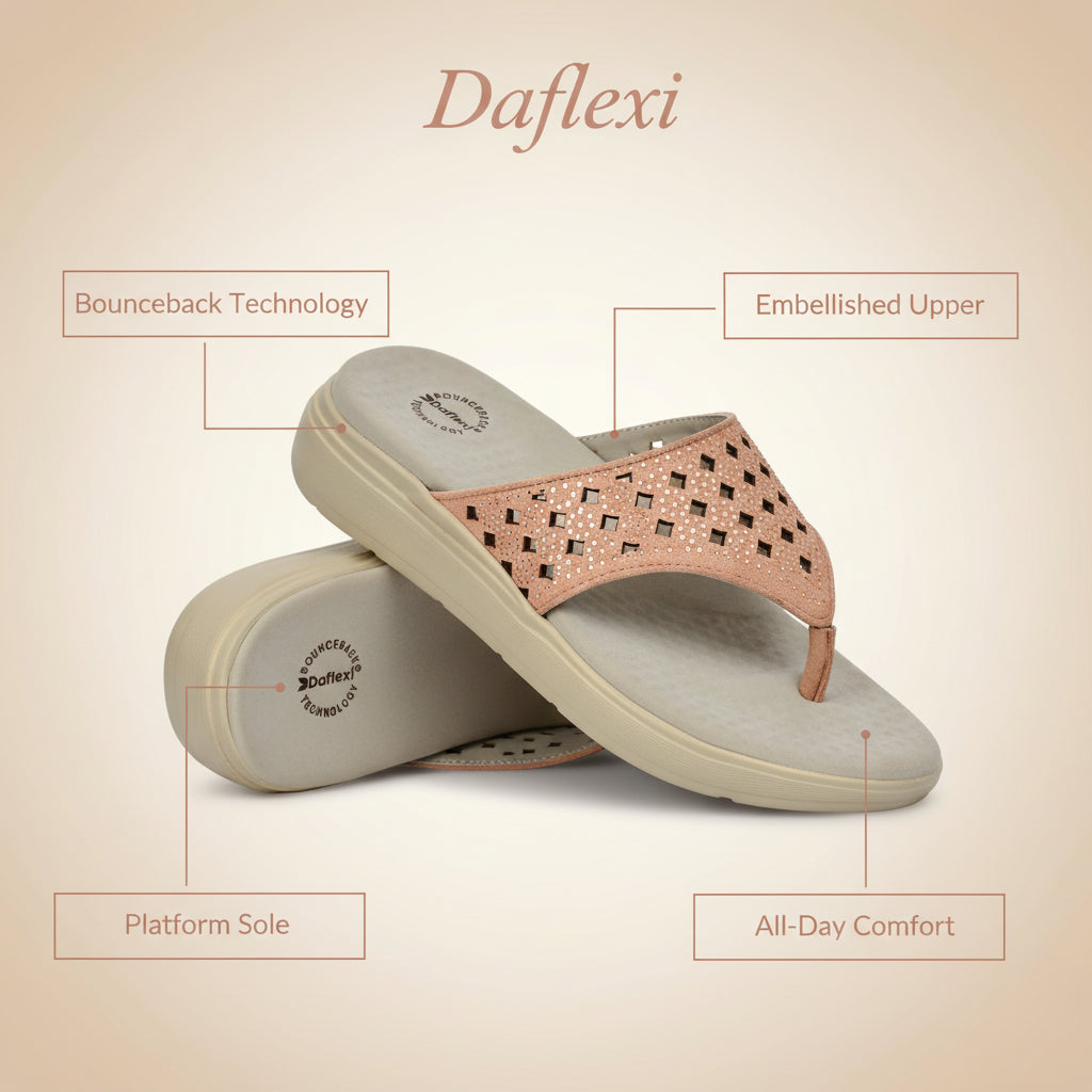 Daflexi Women's Soft Cushioned Orthopedic Wedges | Premium Comfort with Anti Skid Sole