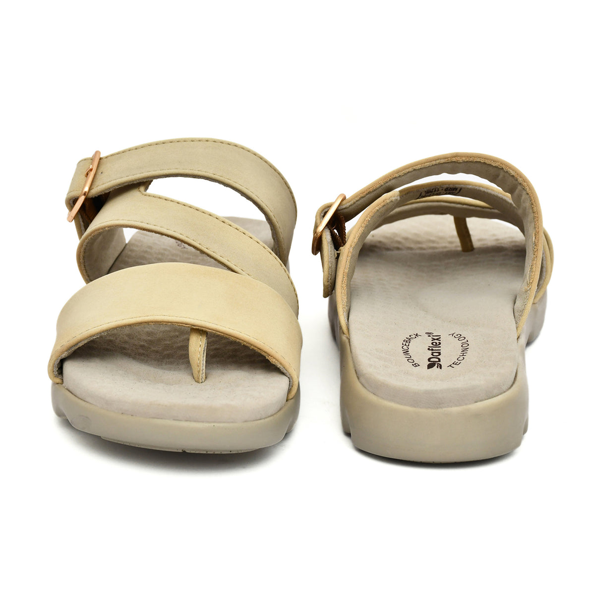 Daflexi Women’s Double Strap Comfort Slipper| Cushioned Slip-On Slides with Adjustable Buckle | 9104