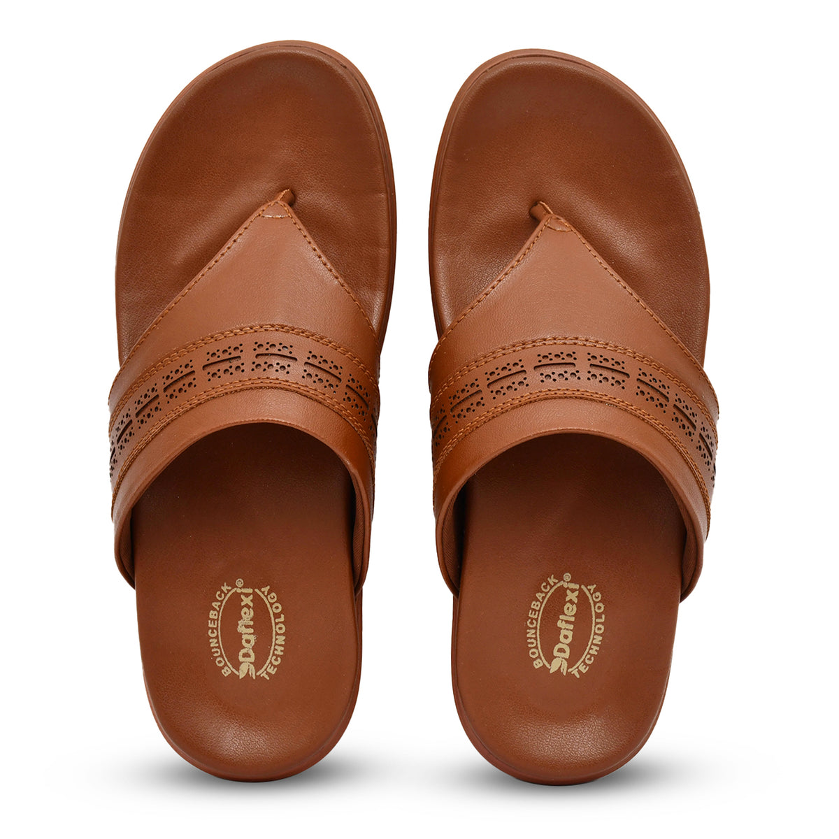 Daflexi Women’s Brown Toe-Ring Sandals | Comfortable Slip-On Casual Slippers