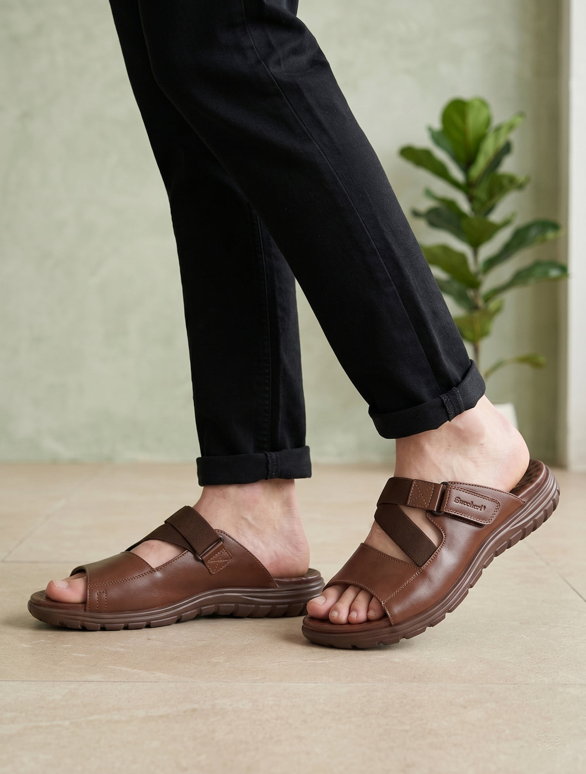 Daflexi Men’s Comfort Sandals with Elastic Strap | Lightweight Daily Wear Soft Cushioned Footwear | 8104