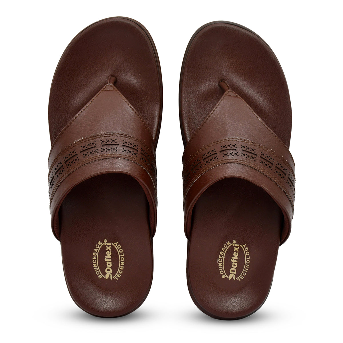 Daflexi Women’s Brown Toe-Ring Sandals | Comfortable Slip-On Casual Slippers