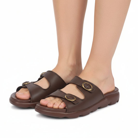 Daflexi Women's Casual Double Strap Slippers | 9103