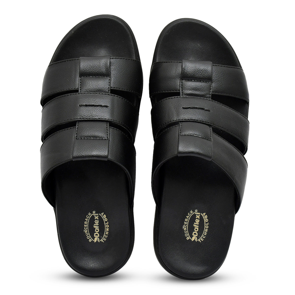 Daflexi Men’s Stylish Sliders | Everyday Comfort Multi-Strap Slip-On Footwear | 4103